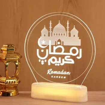 Ramadan Lamp Festival Mitut Värvi Laternad 3D-Lossi Moon Night Light Öö Lõhnastatud Õli Lamp Koos puldiga Home Decor