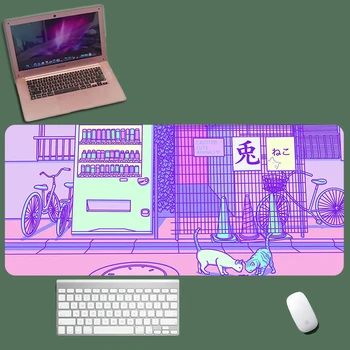 Roosa Mouse Pad Suur Kummist Gaming Mouse Pad Otaku Klaviatuuri Lukustamine Serv Arvuti Desk Pad kawaii Lilla Mouse Pad