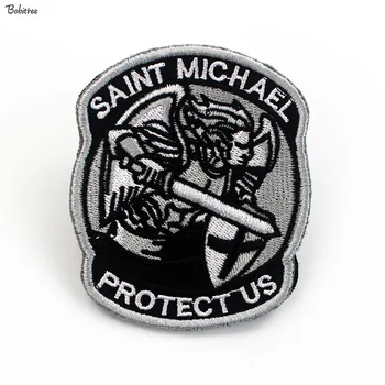 Saint Michael Kaitsta Meid Plaastrid 3D Konksu Aasa Võidelda Tikitud Embleemid Armband Kotid Rõivaste Kaunistamiseks