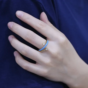 SHADOWHUNTERS Originaal 925 Sterling Hõbe Naine Sõrmused Selge Kuupmeetri Tsirkoon Kulla Värvi Trendikas Ehteid Ühend Emailiga Ringi