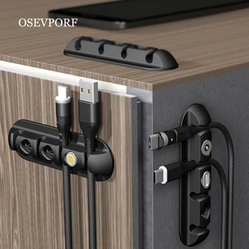 Silikoon Kaabel Korraldaja Micro-USB Type C Kaabel Magnetic Plug Kasti iPhone Samsung Desk Korraldajad USB Laadija Korraldaja