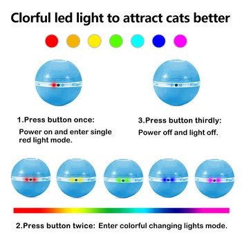 Smart Kassi Mänguasi Värviline LED Ise Pöörlev Pall Interaktiivne Kass Mänguasjad Catnip USB Laetav Palli Mänguasjad Kassidele Kassipoeg Kitty