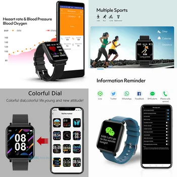 Smart Watch Mehed Naised Smartwatch Sport FitnessTracker Elektroonilise Südame Löögisageduse Kõne Meeldetuletusega, Smart Kell Veekindel IOS Android