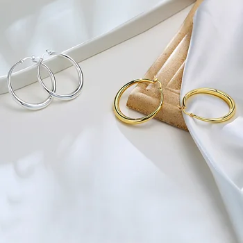 Suur Hoop Kõrvarõngad Naistele Toru Kõvadele Kulda Täis Boho Ring Ring Minimalistlik Kõrvarõngad, Elegantne Ehteid