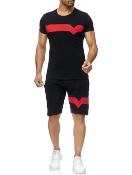 Suvel 2021 Moe Vaba aja veetmise brändi Meeste Komplekt Tracksuit Spordirõivad spordidressid Mees Sweatsuit Lühikeste Varrukatega T-särk 2-osaline komplekt
