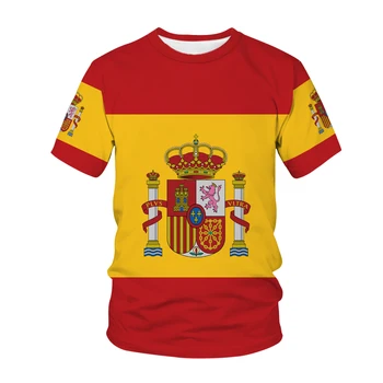 Suvel T-Särk Hispaania riigivapp Logo 3D Print Mehed Naised Fashion Streetwear CCCP O-Kaelus T-Särk Teen Harajuku Väljas Tops