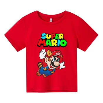 Suvel t-särk Puuvillane T-särk Klassikaline Mängud Mario Bros T-särgid Poistele Tüdrukute Lapsed tops t-särk Lühikeste Varrukatega Kids Riided