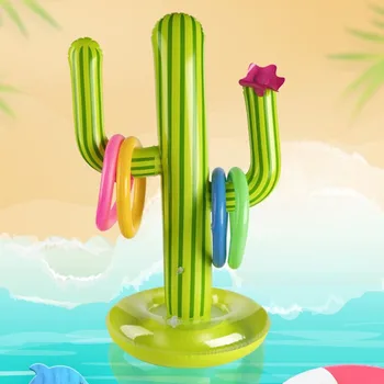 Suvel Täispuhutav Cactus Bassein Ringi Toss Mängud, Suured Basseinid Pere Mänguasjadega, 4 Rõnga Vanema-lapse Väljas Lõbus Mäng