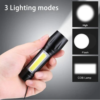 T6 LED Taskulamp Veekindel Taktikaline Kerge USB Laetav, Telkimine Laterna Zoomable Tõrvik Lamp Väljas Matkamine, Jahindus