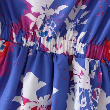 TRAF Za Kleit 2021 Naiste Suvel Asümmeetrilise Puhvis Varrukad Naiste Kleit Elegantne Elastne Vöökoht Tasku Ebaregulaarne Hem Vabaaja Dresse