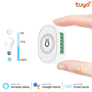 Tuya DIY Mini WiFi Smart Light Dimmer Lüliti Moodul Smart Elu Kaugjuhtimispuldi Tööd Alexa Google ' i Kodu 85V-250V