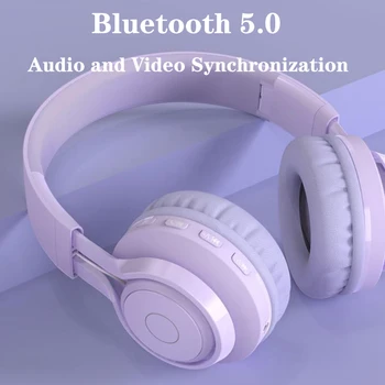 Tüdruk LED Valgus Bluetooth Kõrvaklappide Üle Kõrva HIFI Fone Bluetooth Auriculares 85db Lapsed Traadita Kõrvaklapid Jaoks Huawei PS4 koos Mic