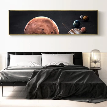 Universumi Ruumi Planeedi Astronaut Lõuendile Maali Suur Suurus Pika Pilt Spaceman Plakat Maali Magamistuba Põhjamaade Seina Kunst Seinamaaling