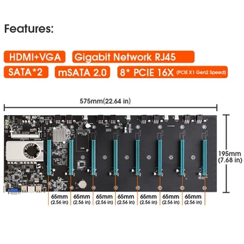 Uue BTC-S37 Kaevandamine Masina Emaplaadi 8 PCIE 16X Graafik Kaardi SODIMM DDR3 SATA3.0 Toetada VGA + HDMI-Ühilduva