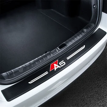 UUS 3D Carbon fiber Auto kleepsud Audi A5 auto tagumise kaitseraua kere kaitsev plaat, film kaitse nahk kleebis sobib