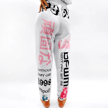 Uus Hip-Hop Graafiline Print Sweatpants Naiste Joggers Püksid Harajuku Kõrge Vöökoht Lahti Vabaaja Streetwear Püksid Sport Püksid Naine