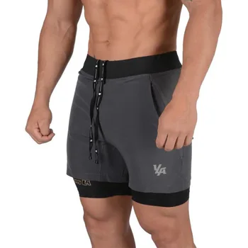 Uus töötab suvel lühikesed püksid meeste jõusaal fitness kulturismi koolitus kiire-kuivatamine lühikesed püksid meeste sörkimine töötab sport 2-in-1 lühikesed püksid