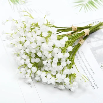 Valge Beebit Hinge tehislilled Gypsophila Plastikust Lilled Kodus Dekoratiivsed DIY Wed Partei Teenetemärgi Võltsitud Lill