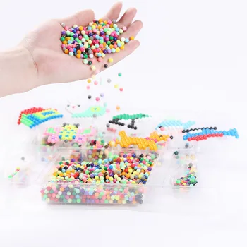 Värvikas Täitke Helmed Puzzle Crystal DIY Pihustatud Vesi Helmed Määrata Palli Mängud 3D Käsitöö Magic Mänguasjad Lastele Montessori Kingitus