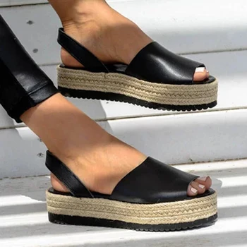 Wedges Kingad Naiste Sandaalid Pluss Suurus Kõrged Kontsad Suve Kingad 2019 Flip Flop Chaussures Femme Platvorm Sandaalid Kootud Rooma Kingad