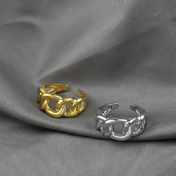 XIALUOKE Mood Metallist Geomeetria Kett Õõnes Välja nimetissõrme Rõngad Naiste Vintage Gold Avamine Resizable, kes Armastavad Ringi Ehted