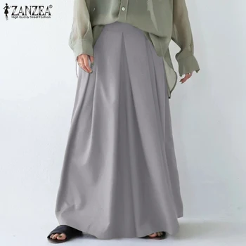ZANZEA Mood Naised Lai Jalg Püksid Suvised Vabaaja Püksid Kõrge Vöökoht Tahke Pantalon Femme Rüü Lahti Pikk Streetwear